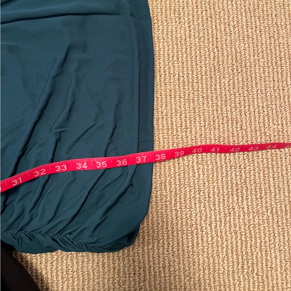 Halston Heritage Teal Off Shoulder Dress - Picture 10 of 11